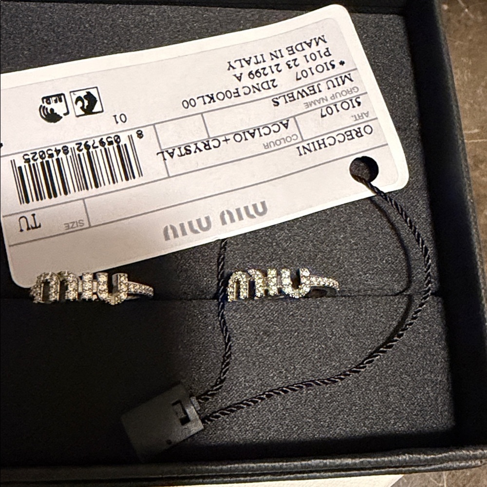 MIU MIU Metal Earrings With Crystals - Picture 7 of 7